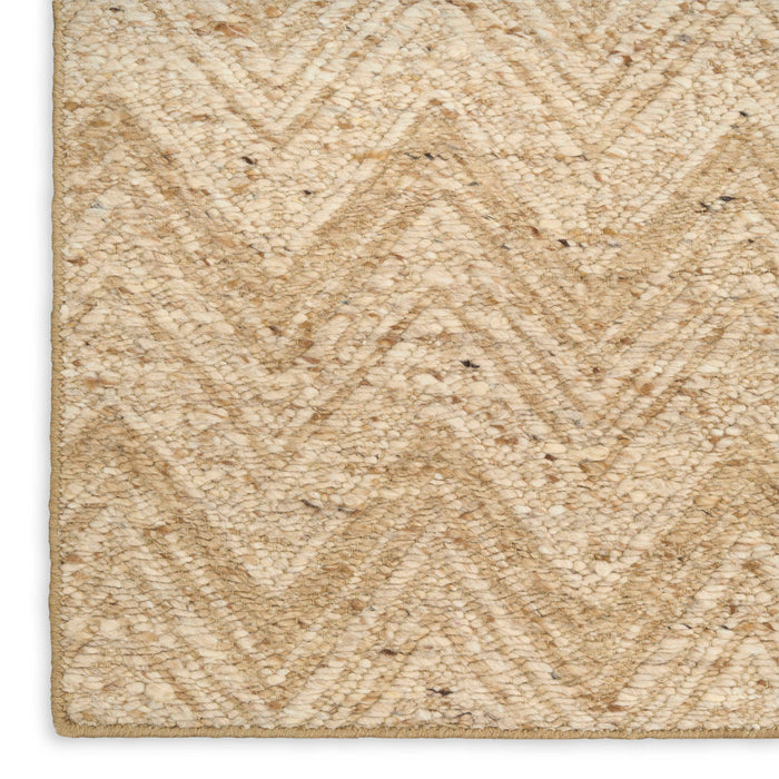 Pure Purl Beige Ivory PUU01 Wool Contemporary Area Rug - 8 Ft x 12 Ft