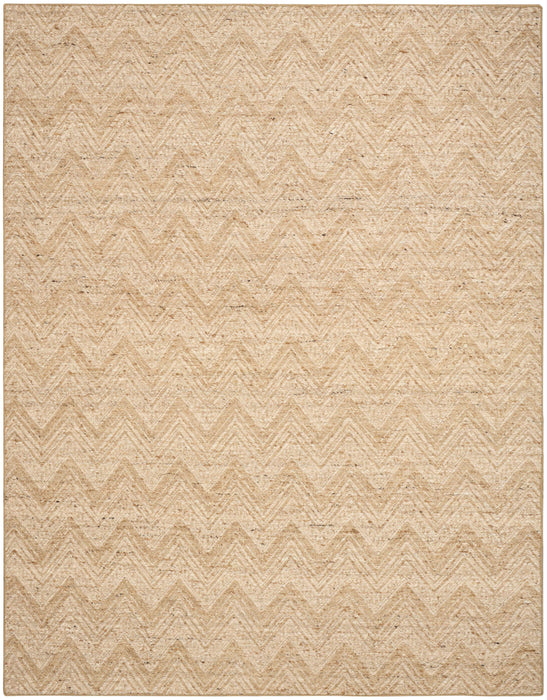 Pure Purl Beige Ivory PUU01 Wool Contemporary Area Rug - 5 Ft x 7 Ft