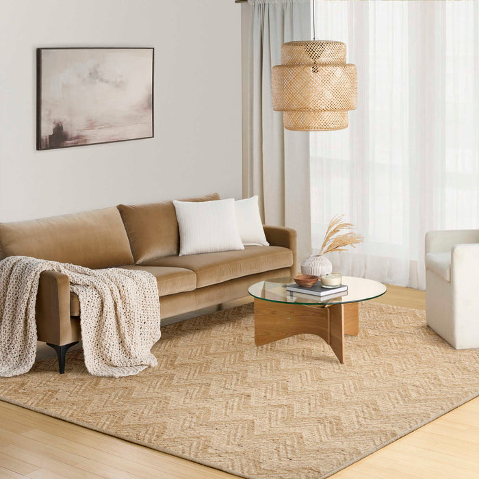 Pure Purl Beige Ivory PUU01 Wool Contemporary Area Rug - 8 Ft x 10 Ft