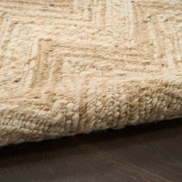 Pure Purl Beige Ivory PUU01 Wool Contemporary Area Rug - 8 Ft x 10 Ft