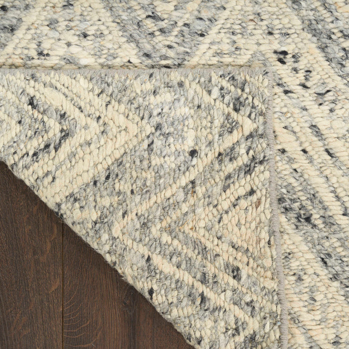 Pure Purl Denim Ivory PUU01 Wool Contemporary Area Rug - 5 Ft x 7 Ft