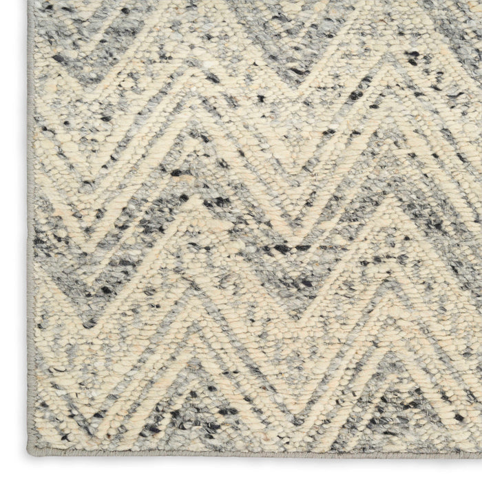 Pure Purl Denim Ivory PUU01 Wool Contemporary Area Rug - 5 Ft x 7 Ft