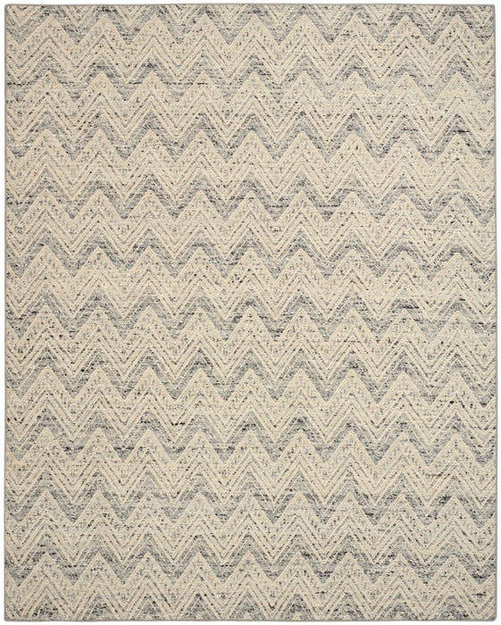 Pure Purl Denim Ivory PUU01 Wool Contemporary Area Rug - 5 Ft x 7 Ft