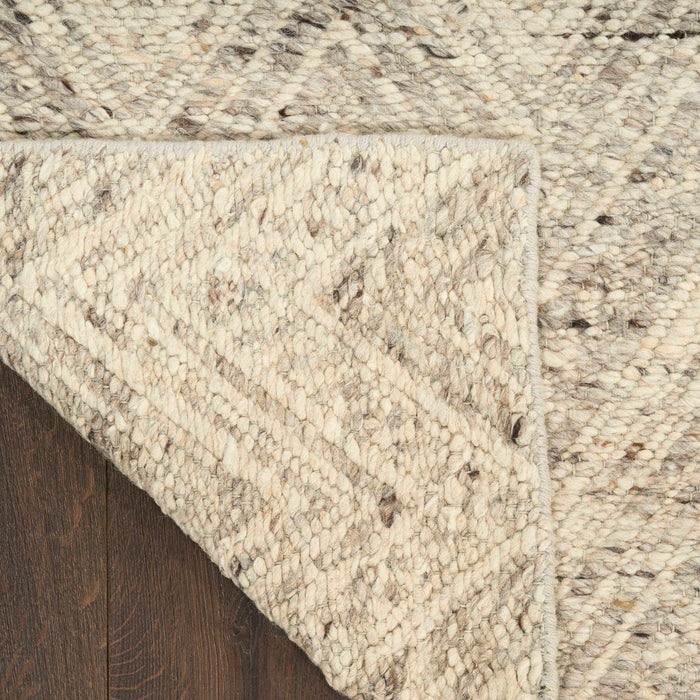 Pure Purl Grey Ivory PUU01 Wool Contemporary Area Rug - 5 Ft x 7 Ft
