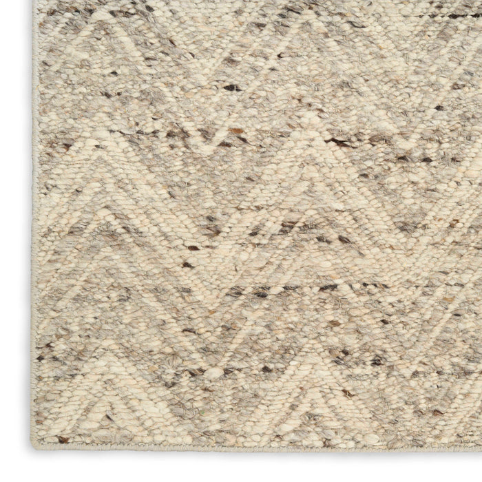 Pure Purl Grey Ivory PUU01 Wool Contemporary Area Rug - 8 Ft x 12 Ft