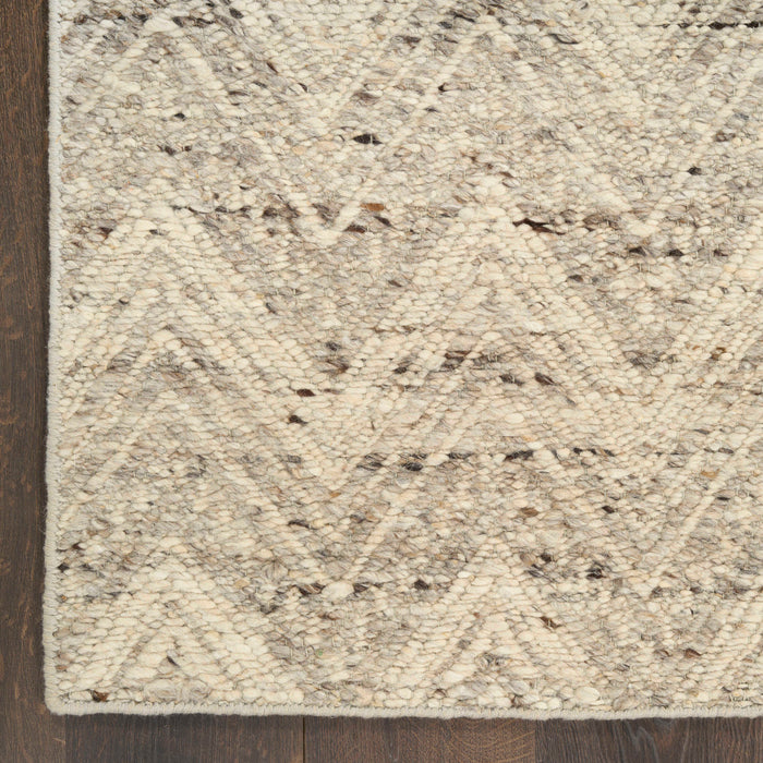Pure Purl Grey Ivory PUU01 Wool Contemporary Area Rug - 8 Ft x 10 Ft