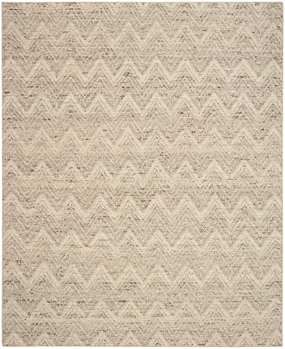 Pure Purl Grey Ivory PUU01 Wool Contemporary Area Rug - 10 Ft x 14 Ft