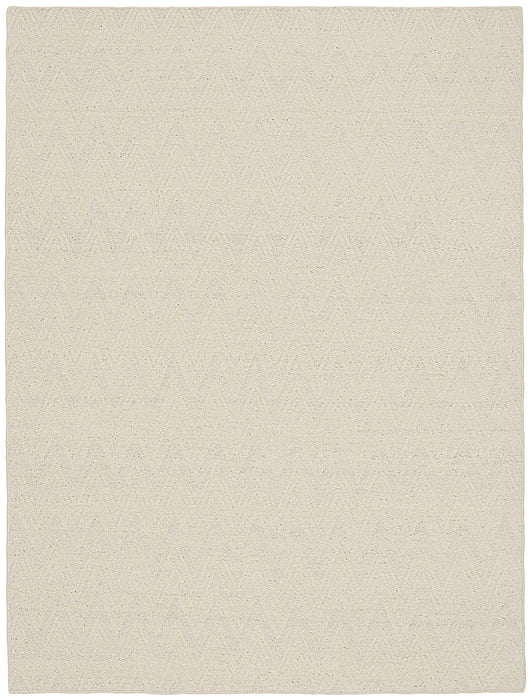 Pure Purl Ivory PUU01 Wool Contemporary Area Rug - 5 Ft x 7 Ft