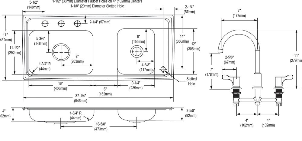 Lustertone Classic  Stainless Steel Kitchen Sink 3