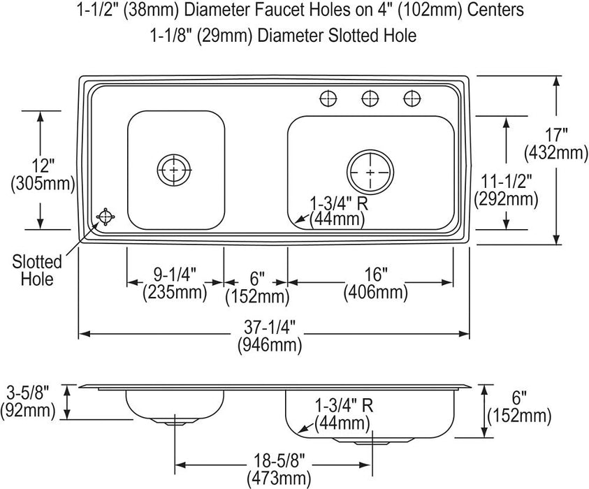 Lustertone Classic  Stainless Steel Kitchen Sink 6