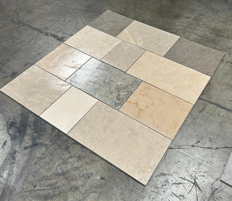 Dalle De Bourgogne Travertine Pattern - Various Sizes Distressed