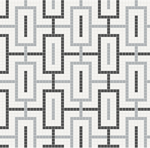 Full Sheet Sample - Soho Dawn Blend Chain Pattern Porcelain Mosaic - 11.50" x 11.50" x 6 MM Matte
