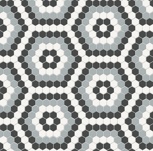 Full Sheet Sample - Soho Dawn Blend Hexagon Porcelain Mosaic - 8.25" x 14.50" x 6 MM Matte