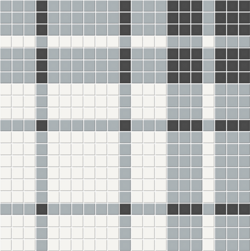 Full Sheet Sample - Soho Dawn Blend Plaid Pattern Porcelain Mosaic - 13.25" x 13.25" x 6 MM Matte