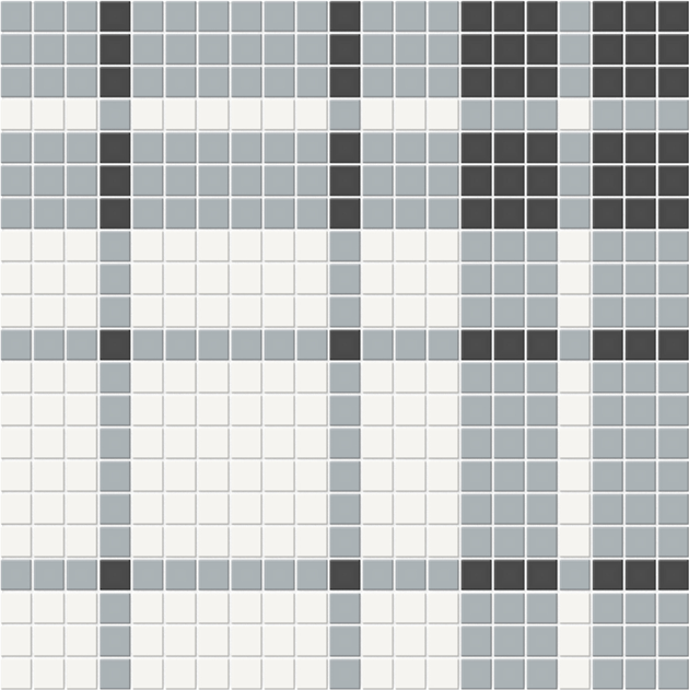 Full Sheet Sample - Soho Dawn Blend Plaid Pattern Porcelain Mosaic - 13.25" x 13.25" Matte