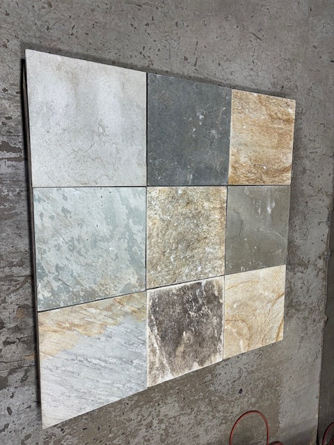 Desert Gold Tumbled Quartzite Tile - 16" x 16"