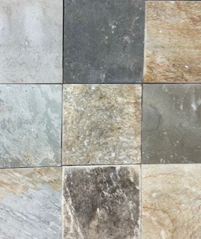 Desert Gold Quartzite Tumbled Tile - 16" x 16" x 3/4" - 7/16"