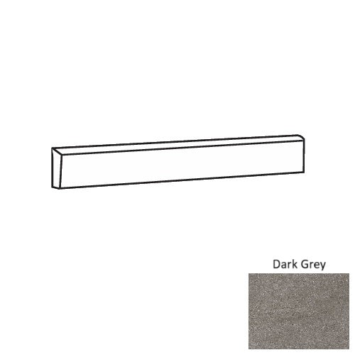Basaltine Dark Grey Porcelain Floor & Wall Trim - 3" x 12" Bullnose