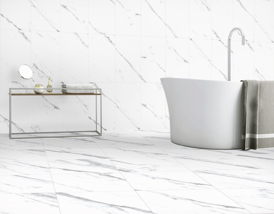Doha Ceramic White Tile Matte 2