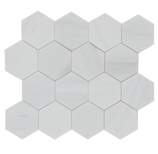 Bianco Dolomite Marble Mosaic - 3" Hexagon