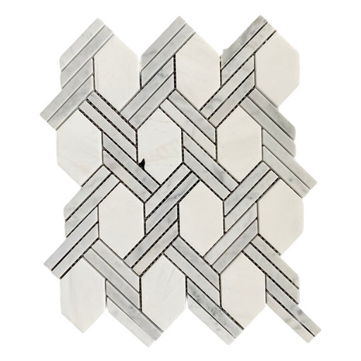 Dolomite with White Carrara Polished Marble Mosaic - Fiore