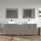 CVC Driftwood Gray Solid Wood with White Engineered Marble Top and Mirror CVC36 Bathroom Cabinet - 84" x 18.5" x 36"