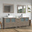 CVC Driftwood Gray Solid Wood with White Engineered Marble Top and Mirror CVC36 Bathroom Cabinet - 84" x 18.5" x 36"