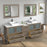 CVC Driftwood Gray Solid Wood with White Engineered Marble Top and Mirror CVC36 Bathroom Cabinet - 84" x 18.5" x 36"