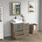 CVC Driftwood Gray Solid Wood with Basin Engineered Marble Top and Mirror CVC24 Bathroom Cabinet - 84" x 18.5" x 36"