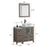 CVC Driftwood Gray Solid Wood with Basin Engineered Marble Top and Mirror CVC24 Bathroom Cabinet - 84" x 18.5" x 36"