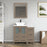 CVC Driftwood Gray Solid Wood with Basin Engineered Marble Top and Mirror CVC24 Bathroom Cabinet - 84" x 18.5" x 36"