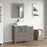 CVC Driftwood Gray Solid Wood with Basin Engineered Marble Top and Mirror CVC24 Bathroom Cabinet - 84" x 18.5" x 36"
