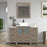 CVC Driftwood Gray Solid Wood with Basin Engineered Marble Top and Mirror CVC24 Bathroom Cabinet - 48" x 18.5" x 36"