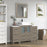 CVC Driftwood Gray Solid Wood with Basin Engineered Marble Top and Mirror CVC24 Bathroom Cabinet - 48" x 18.5" x 36"