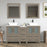 CVC Driftwood Gray Solid Wood with Basin Engineered Marble Top and Mirror CVC24 Bathroom Cabinet - 72" x 18.5" x 36"