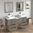 CVC Driftwood Gray Solid Wood with Basin Engineered Marble Top and Mirror CVC24 Bathroom Cabinet - 72" x 18.5" x 36"