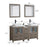 CVC Driftwood Gray Solid Wood with Basin Engineered Marble Top and Mirror CVC24 Bathroom Cabinet - 72" x 18.5" x 36"