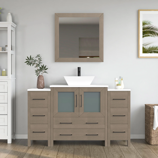 CVC Solid Wood Driftwood Gray Bathroom Cabinet Driftwood Gray