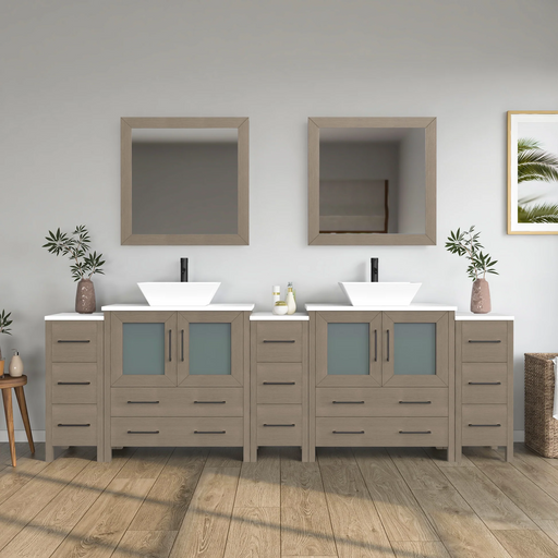 CVC Solid Wood Driftwood Gray Bathroom Cabinet Driftwood Gray