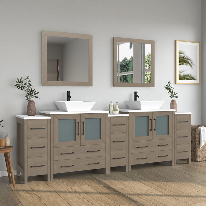 CVC Solid Wood Driftwood Gray Bathroom Cabinet Driftwood Gray