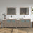 CVC Driftwood Gray Solid Wood with White Engineered Marble Top and Mirror CVC36 Bathroom Cabinet - 108" x 18.5" x 36"