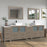 CVC Driftwood Gray Solid Wood with White Engineered Marble Top and Mirror CVC36 Bathroom Cabinet - 108" x 18.5" x 36"