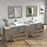 CVC Driftwood Gray Solid Wood with White Engineered Marble Top and Mirror CVC36 Bathroom Cabinet - 108" x 18.5" x 36"