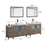 CVC Driftwood Gray Solid Wood with White Engineered Marble Top and Mirror CVC36 Bathroom Cabinet - 108" x 18.5" x 36"