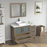 CVC Solid Wood Driftwood Gray Bathroom Cabinet Driftwood Gray