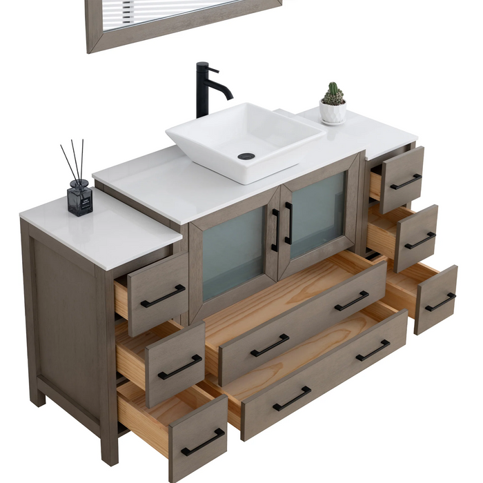 CVC Solid Wood Driftwood Gray Bathroom Cabinet Driftwood Gray