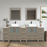 CVC Driftwood Gray Solid Wood with Basin Engineered Marble Top and Mirror CVC24 Bathroom Cabinet - 84" x 36" 1
