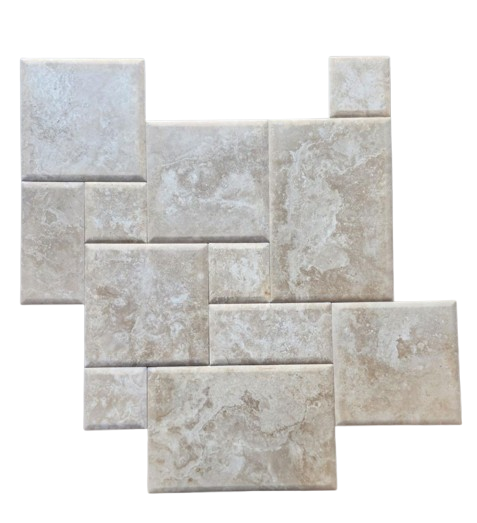 Durango Filled & Honed Travertine Pillow French Pattern - 24" x 24" x 3/8"