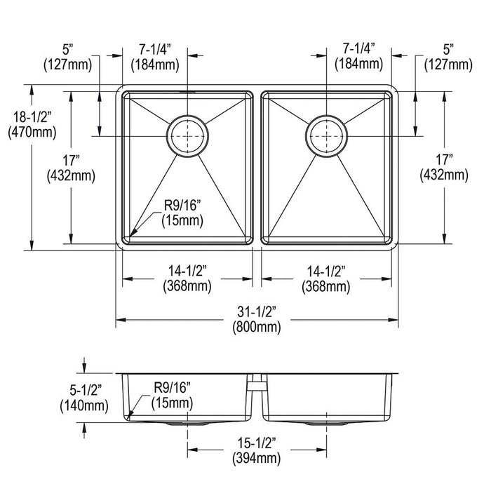 Crosstown Stainless Steel Kitchen Sink 11