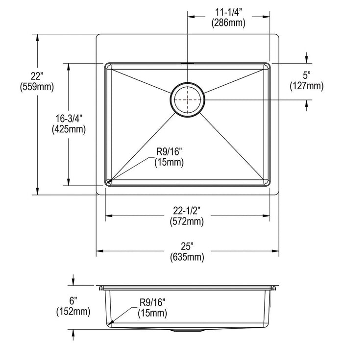 Crosstown Stainless Steel Kitchen Sink 13